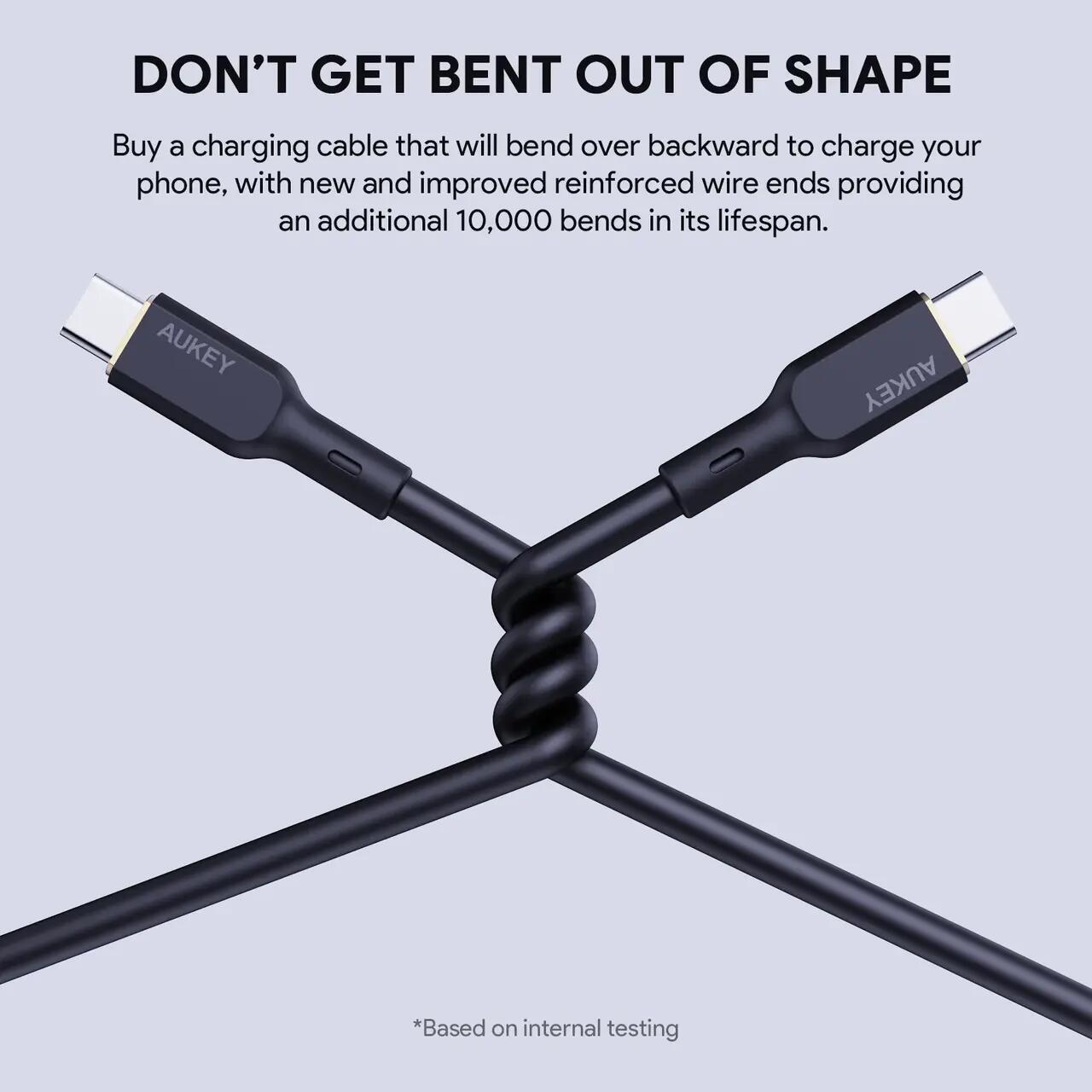 AUKEY Circlet Blink 100W Silicone USB-C to USB-C Cable 1.8m Black