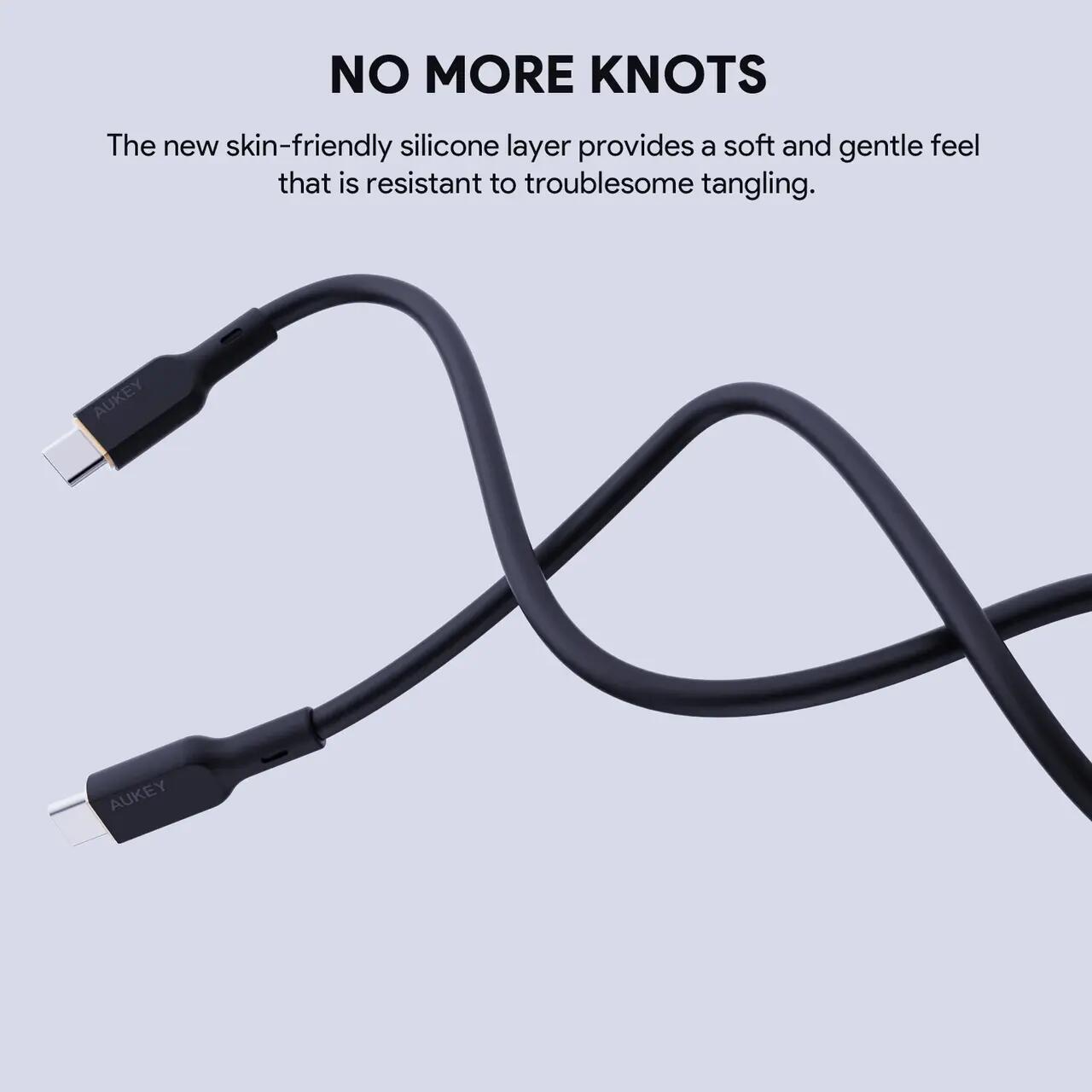 AUKEY Circlet Blink 100W Silicone USB-C to USB-C Cable 1.8m Black