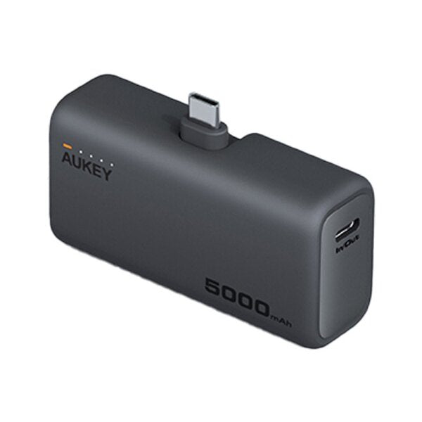 AUKEY Spark Mini 22.5W 5000mAh PD Power Bank With Built-in USB C Port Gray - iSTYLE BG