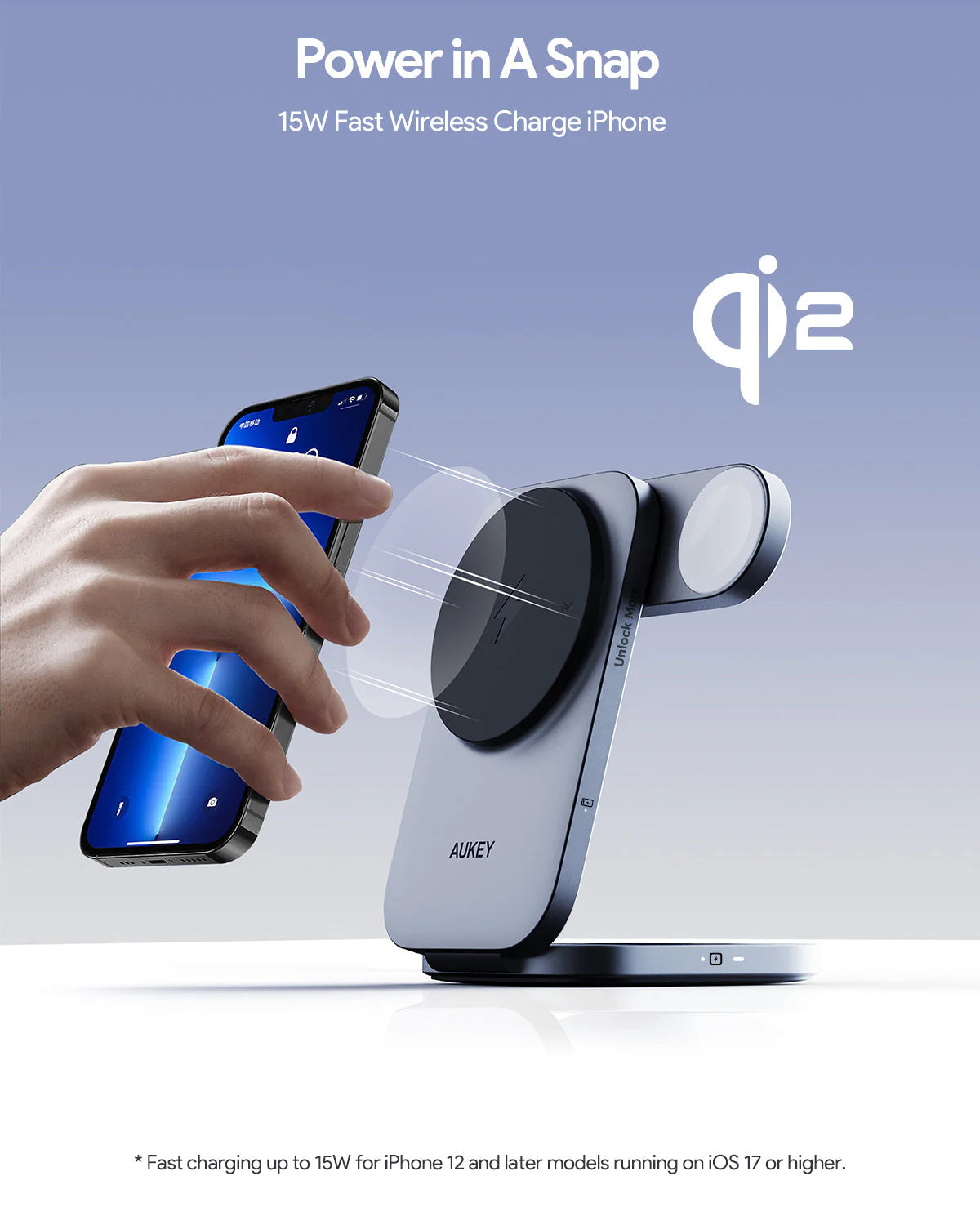 Зарядна станция от AUKEY MagFusion Z Qi2 3 в 1