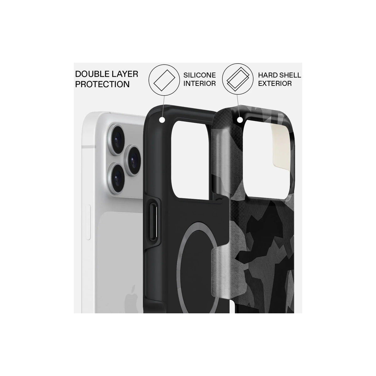 BURGA Night Black Camouflage Tough Magsafe Case For iPhone 17 Pro Max
