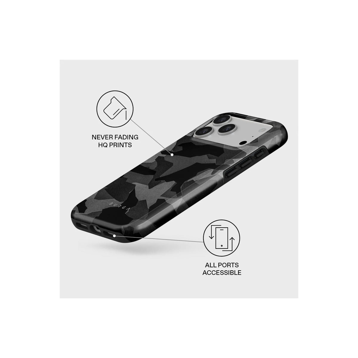BURGA Night Black Camouflage Tough Magsafe Case For iPhone 17 Pro Max