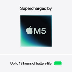 13-инчов MacBook Air:Apple M5 чип с 10-ядрен CPU и 10-ядрен GPU, 512GB SSD, 24GB RAM, International English - Midnight CTO - iSTYLE.bg