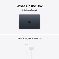 13-инчов MacBook Air:Apple M5 чип с 10-ядрен CPU и 10-ядрен GPU, 512GB SSD, 24GB RAM, International English - Midnight CTO - iSTYLE.bg