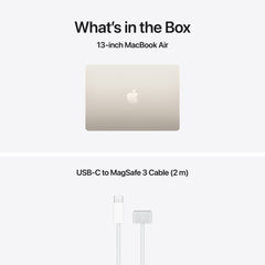 13-инчов MacBook Air:Apple M5 чип с 10-ядрен CPU и 10-ядрен GPU, 2TB SSD, 16GB RAM, International English - Starlight CTO