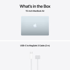 15-инчов MacBook Air:Apple M5 чип с 10-ядрен CPU и 10-ядрен GPU, 512GB SSD, 24GB RAM, Български език (БДС) - Sky Blue CTO