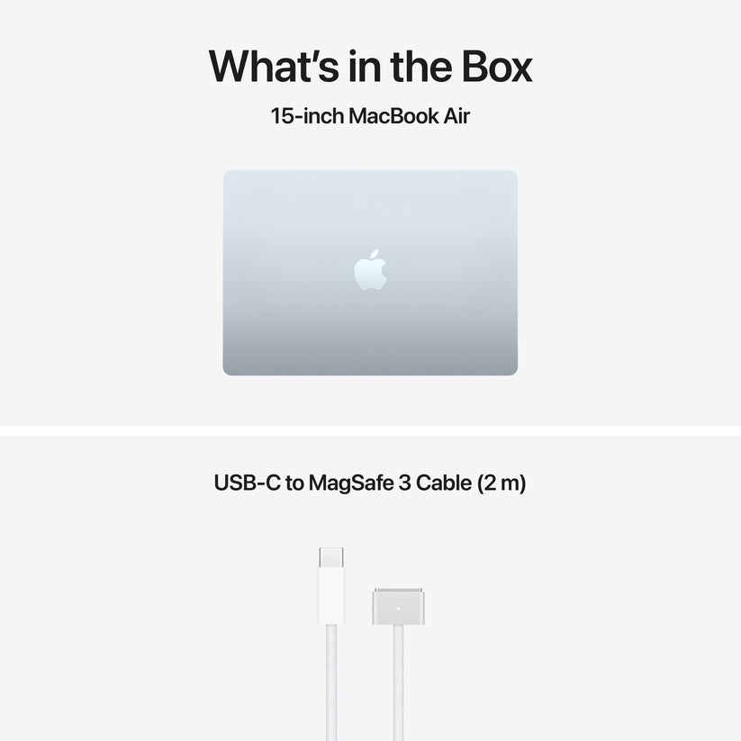 15-инчов MacBook Air:Apple M5 чип с 10-ядрен CPU и 10-ядрен GPU, 512GB SSD, 32GB RAM, International English - Sky Blue CTO