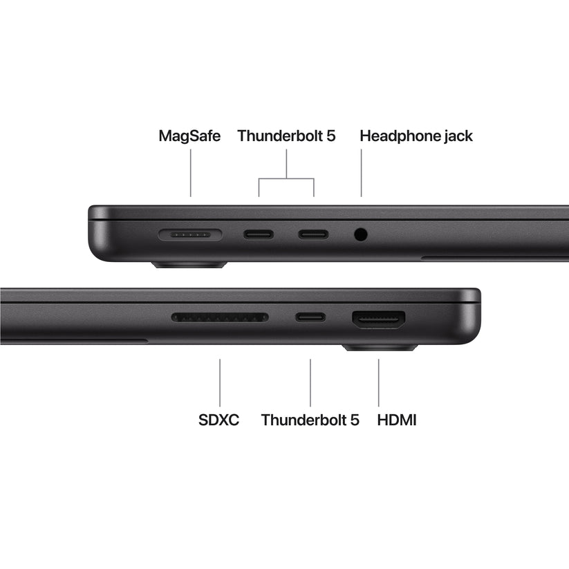 14-инчов MacBook Pro: Apple M5 Max chip 18-ядрен CPU и 40-ядрен GPU, 2TB SSD, 128GB RAM, Български език (БДС) - Space Black CTO
