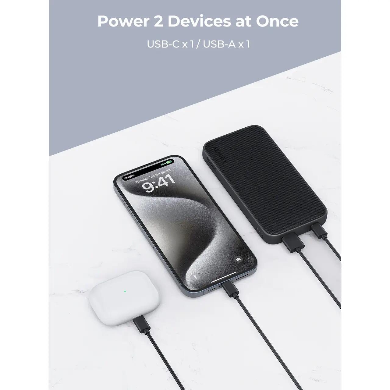 AUKEY Spark Go 10000 Fast Charging Power Bank Gray - iSTYLE BG