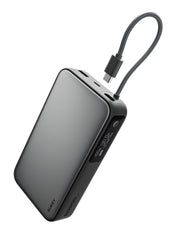AUKEY Spark Sling 20000 Compact Fast Charging Power Bank with Built-in USB-C Cable Gray