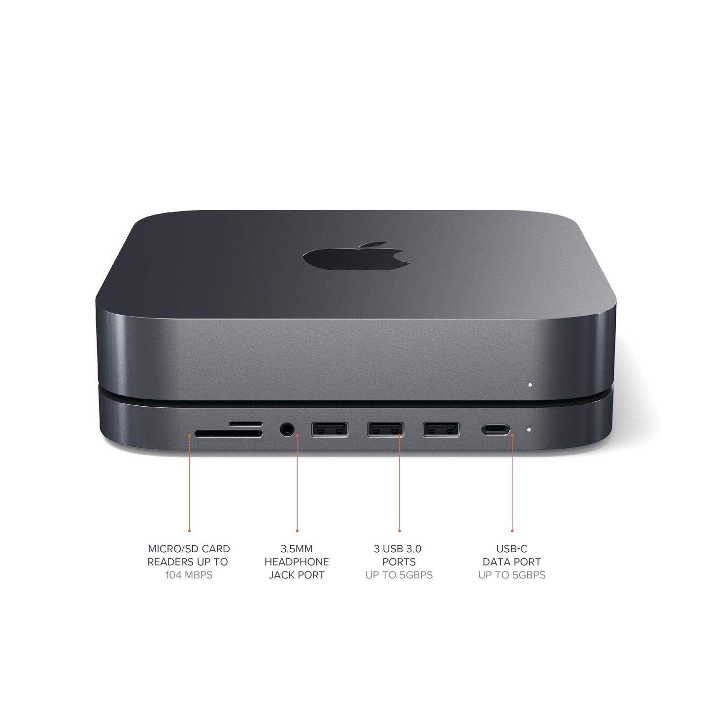 Satechi Aluminium Type-C Stand and Hub for Mac Mini - Space Grey