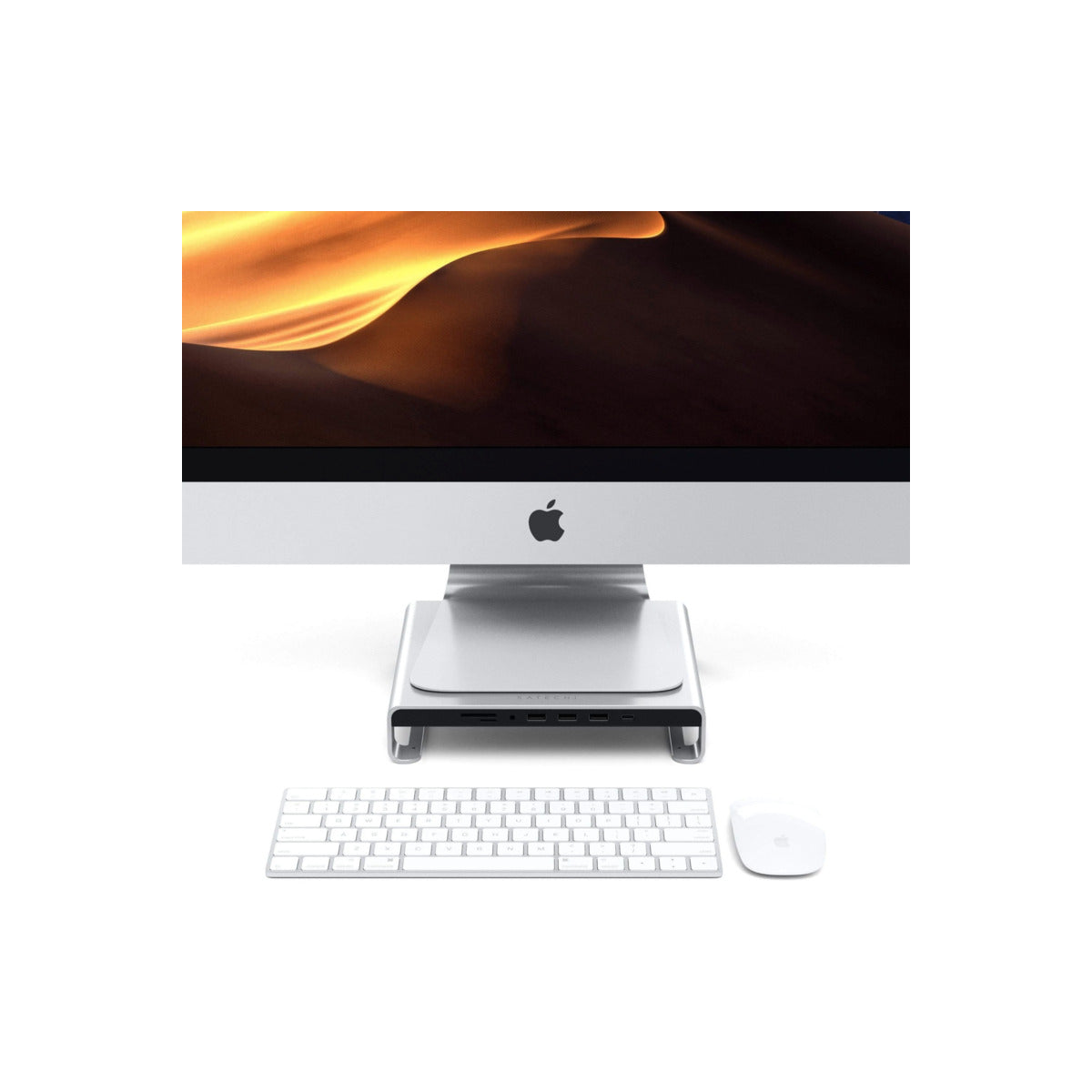 Satechi Aluminum Monitor Stand Hub for iMac - Silver
