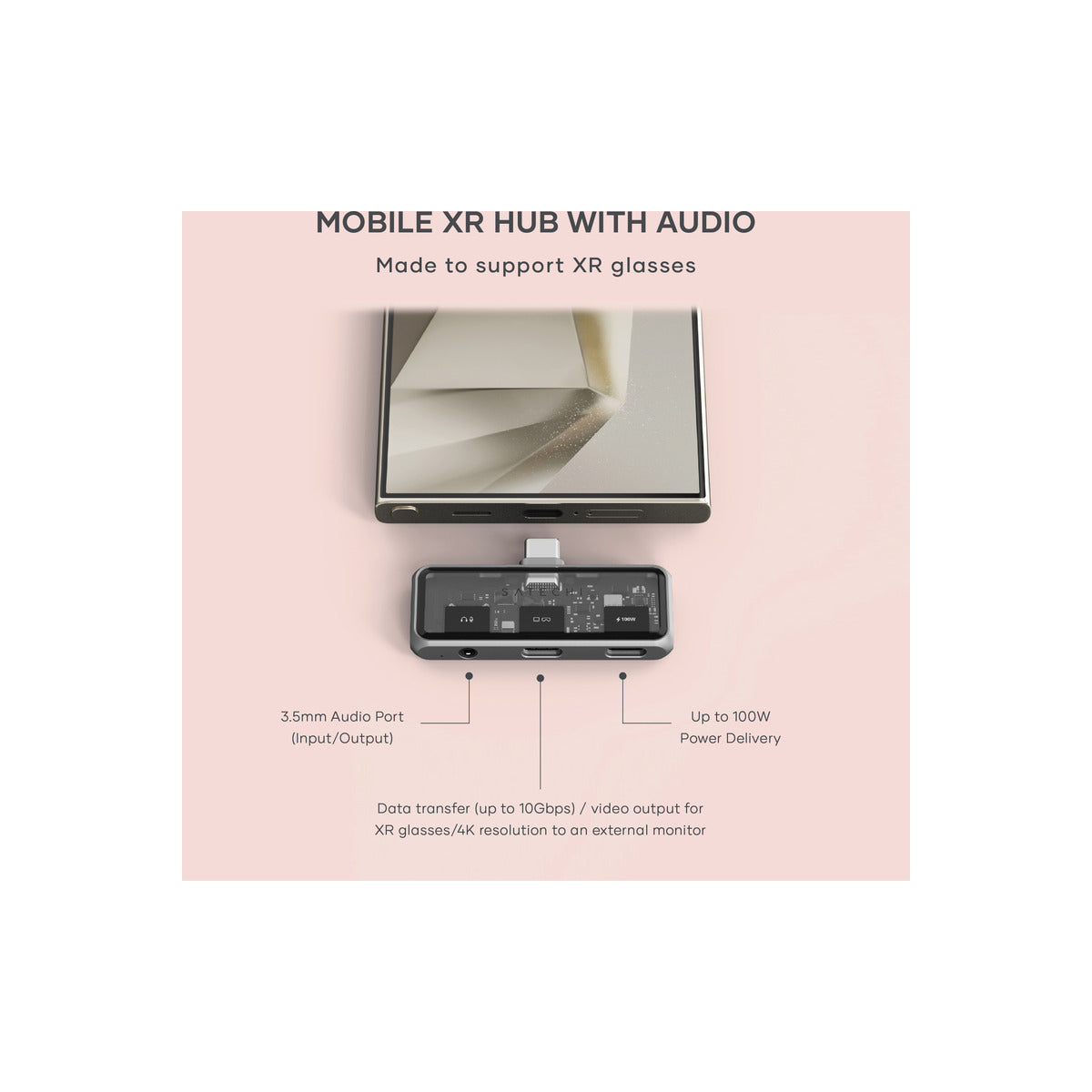 Satechi Mobile XR Hub with dual USB-C and Audio - Space Gray