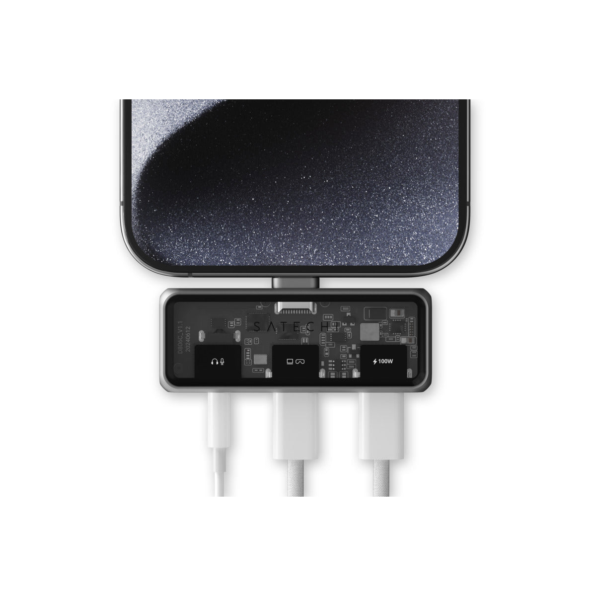 Satechi Mobile XR Hub with dual USB-C and Audio - Space Gray