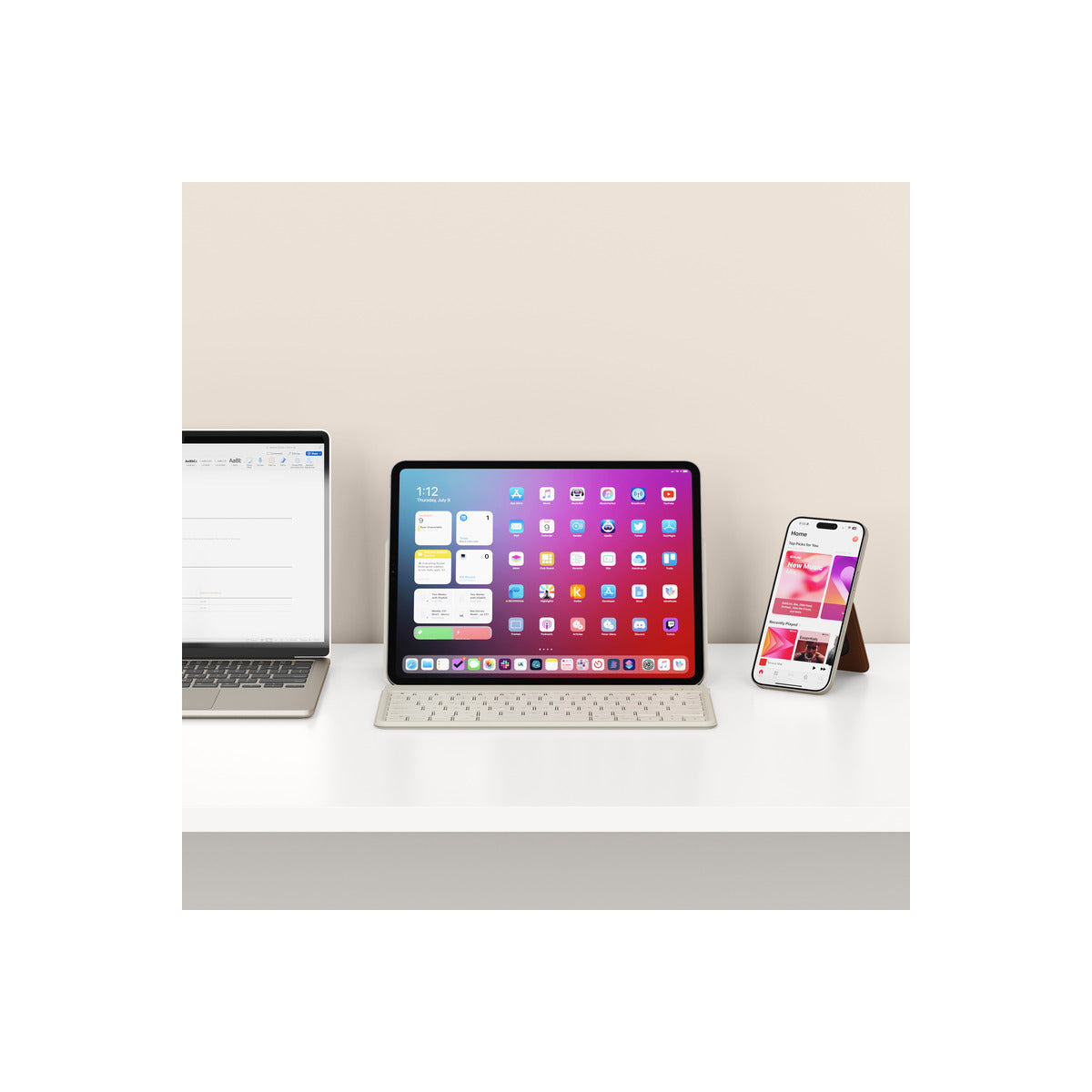 Satechi OntheGo Keyboard - US English - Sand