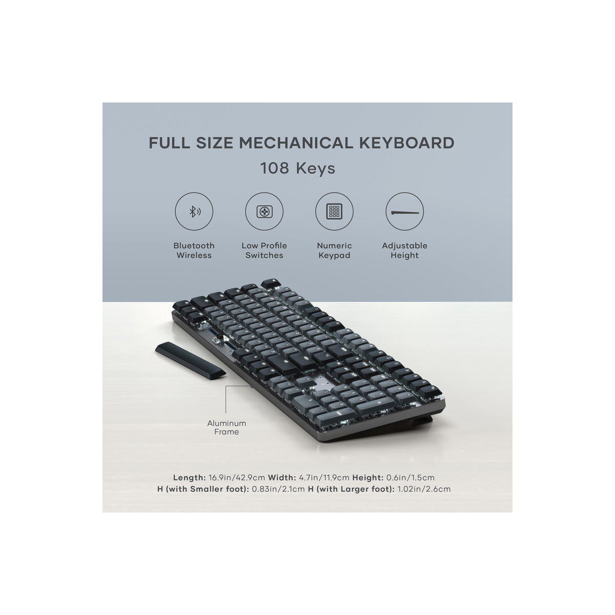 Satechi SM3 Slim Mechanical Backlit Bluetooth Keyboard (Dark) - US- Dark