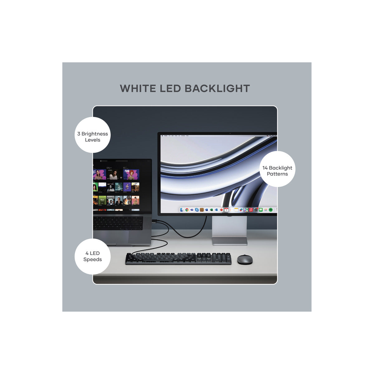 Satechi SM3 Slim Mechanical Backlit Bluetooth Keyboard (Dark) - US- Dark