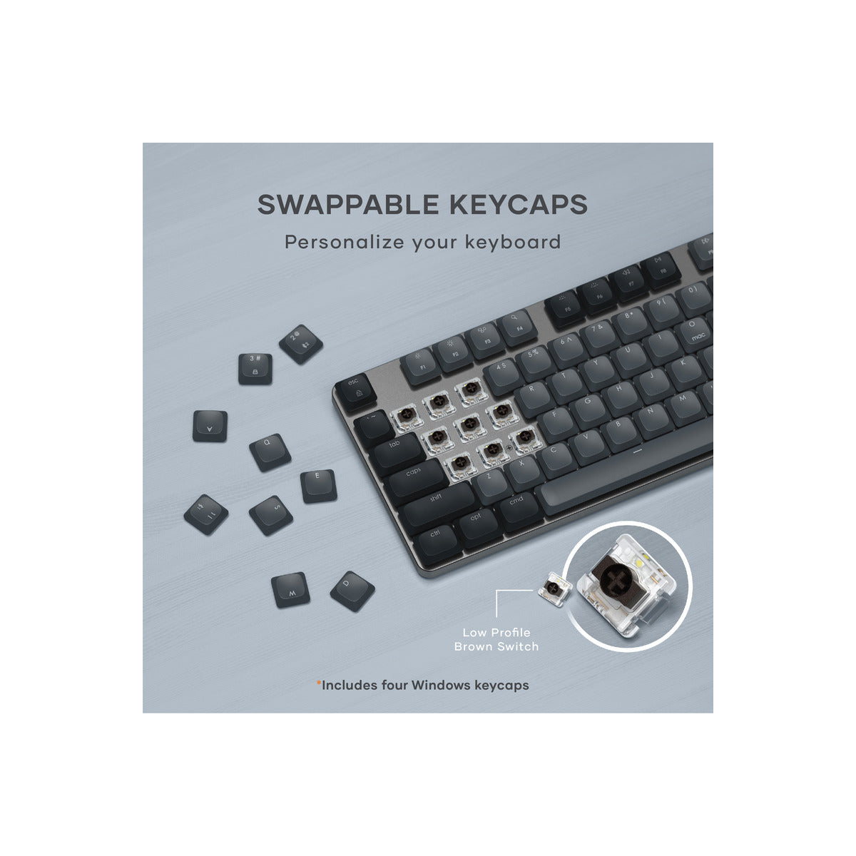Satechi SM3 Slim Mechanical Backlit Bluetooth Keyboard (Dark) - US- Dark