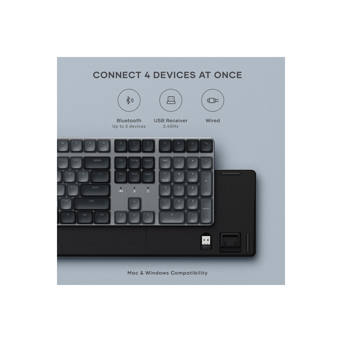 Satechi SM3 Slim Mechanical Backlit Bluetooth Keyboard (Dark) - US- Dark