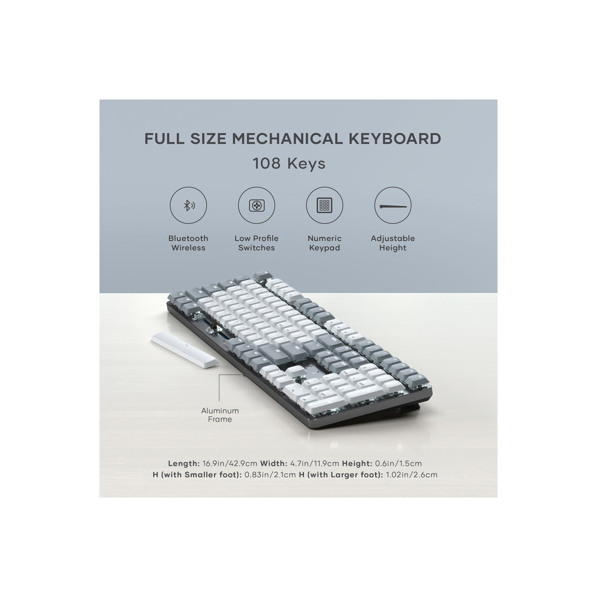 Satechi SM3 Slim Mechanical Backlit Bluetooth Keyboard (Light) - US - Light