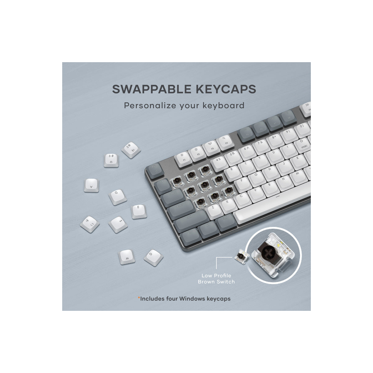Satechi SM3 Slim Mechanical Backlit Bluetooth Keyboard (Light) - US - Light