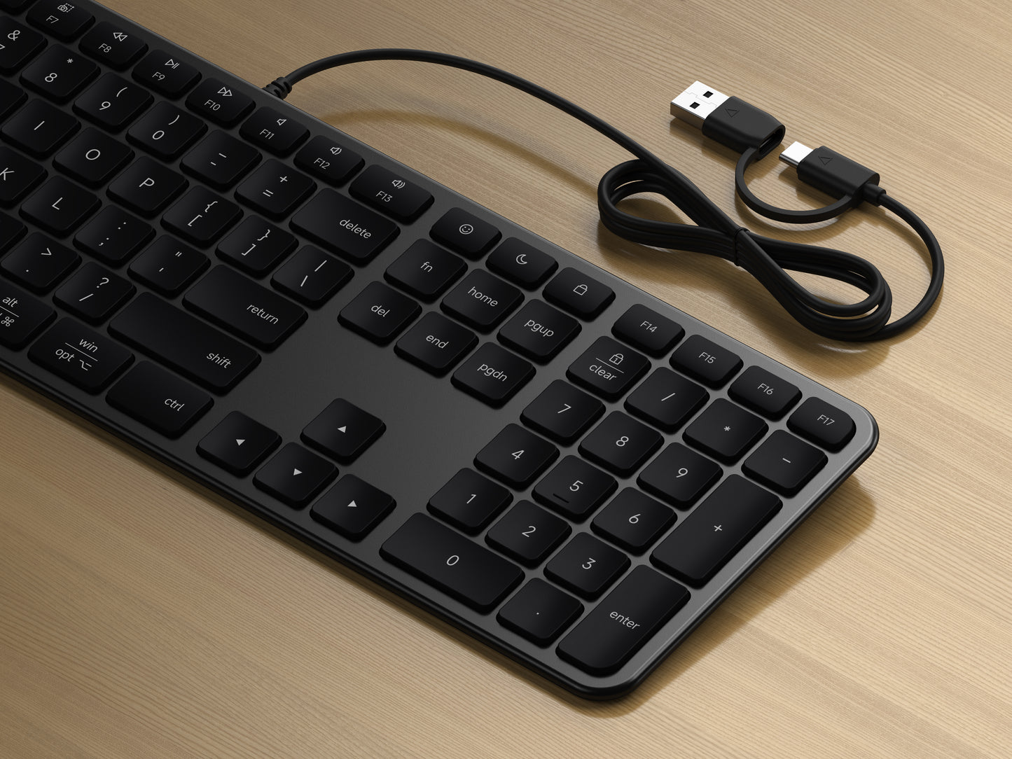 Satechi Slim LX3 Wired Keyboard - US English - Space Black - iSTYLE.bg