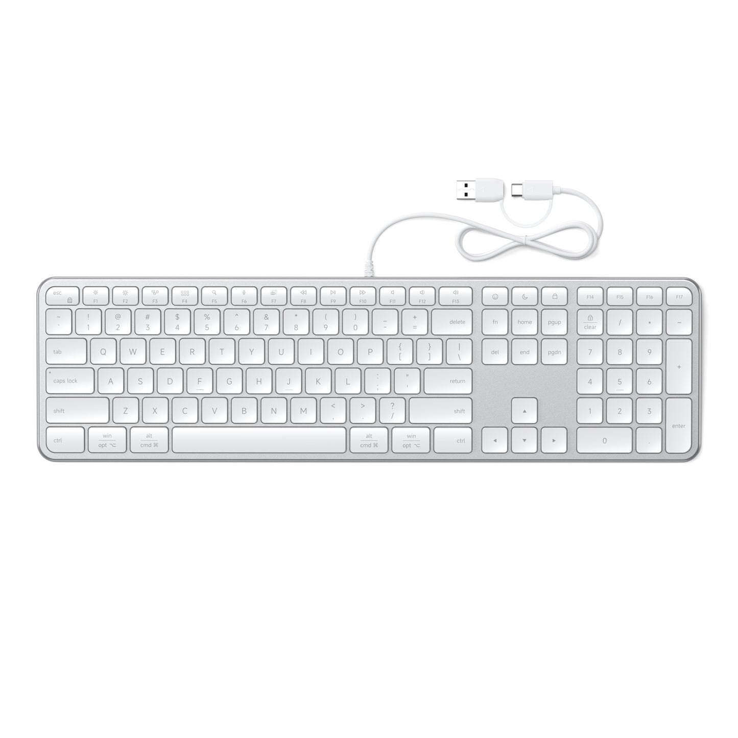 Satechi Slim LX3 Wired Keyboard - US English - Silver - iSTYLE.bg