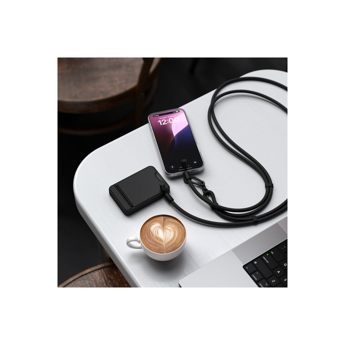 Satechi OntheGo Crossbody Lanyard Cable - Black