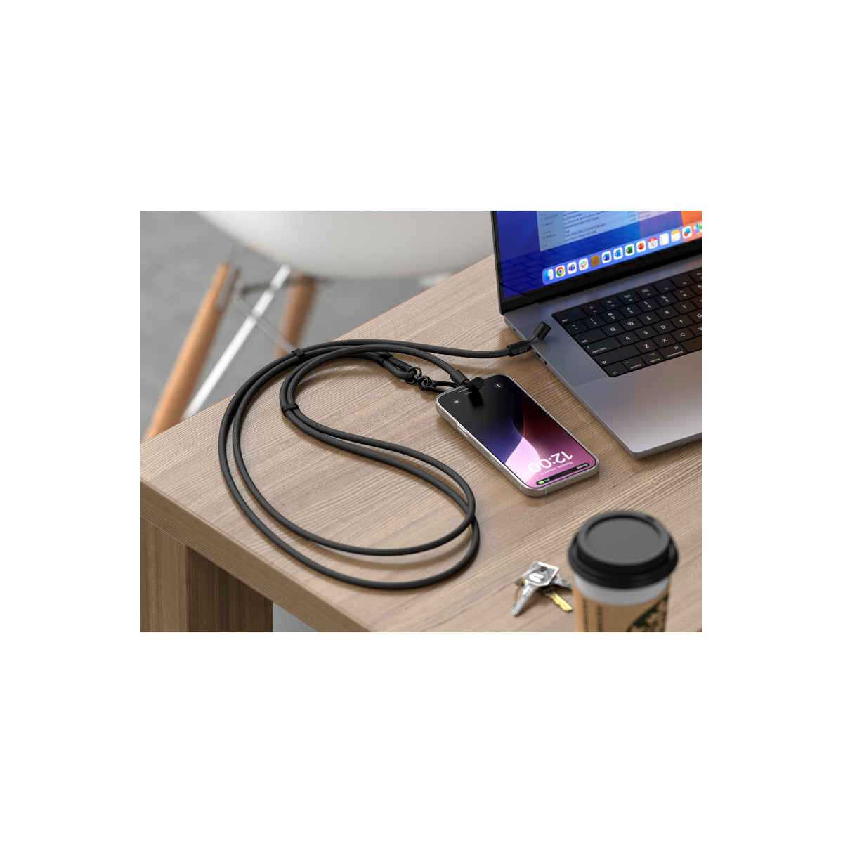 Satechi OntheGo Crossbody Lanyard Cable - Black