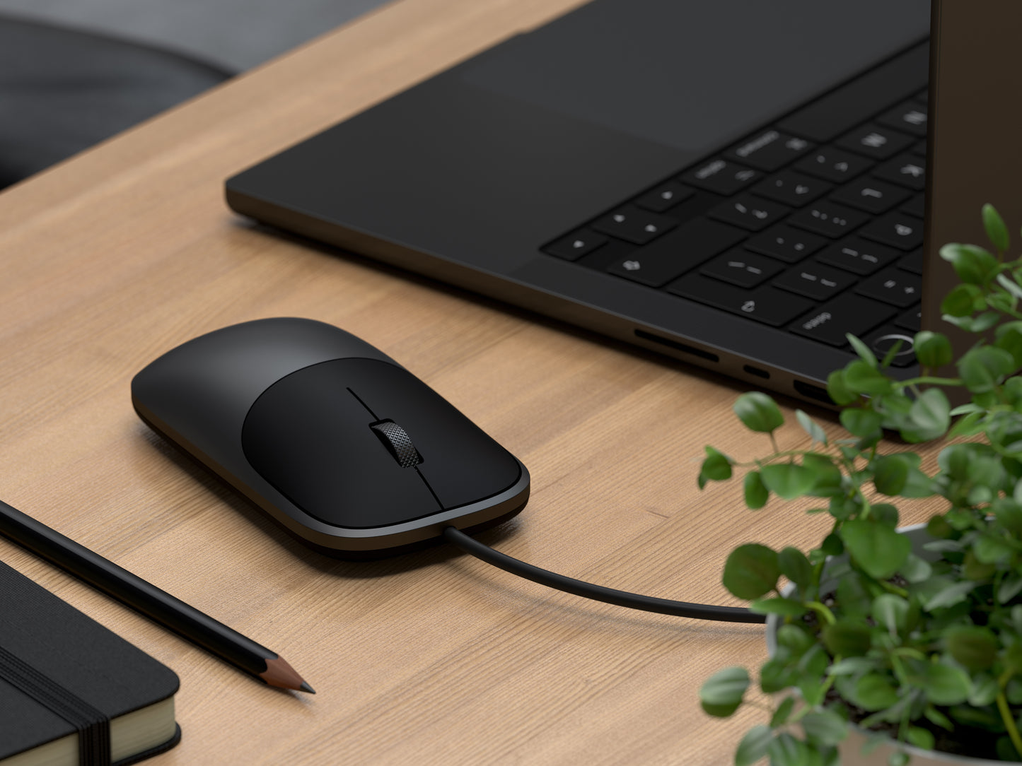 Satechi Slim LX Wired Mouse - Space Black