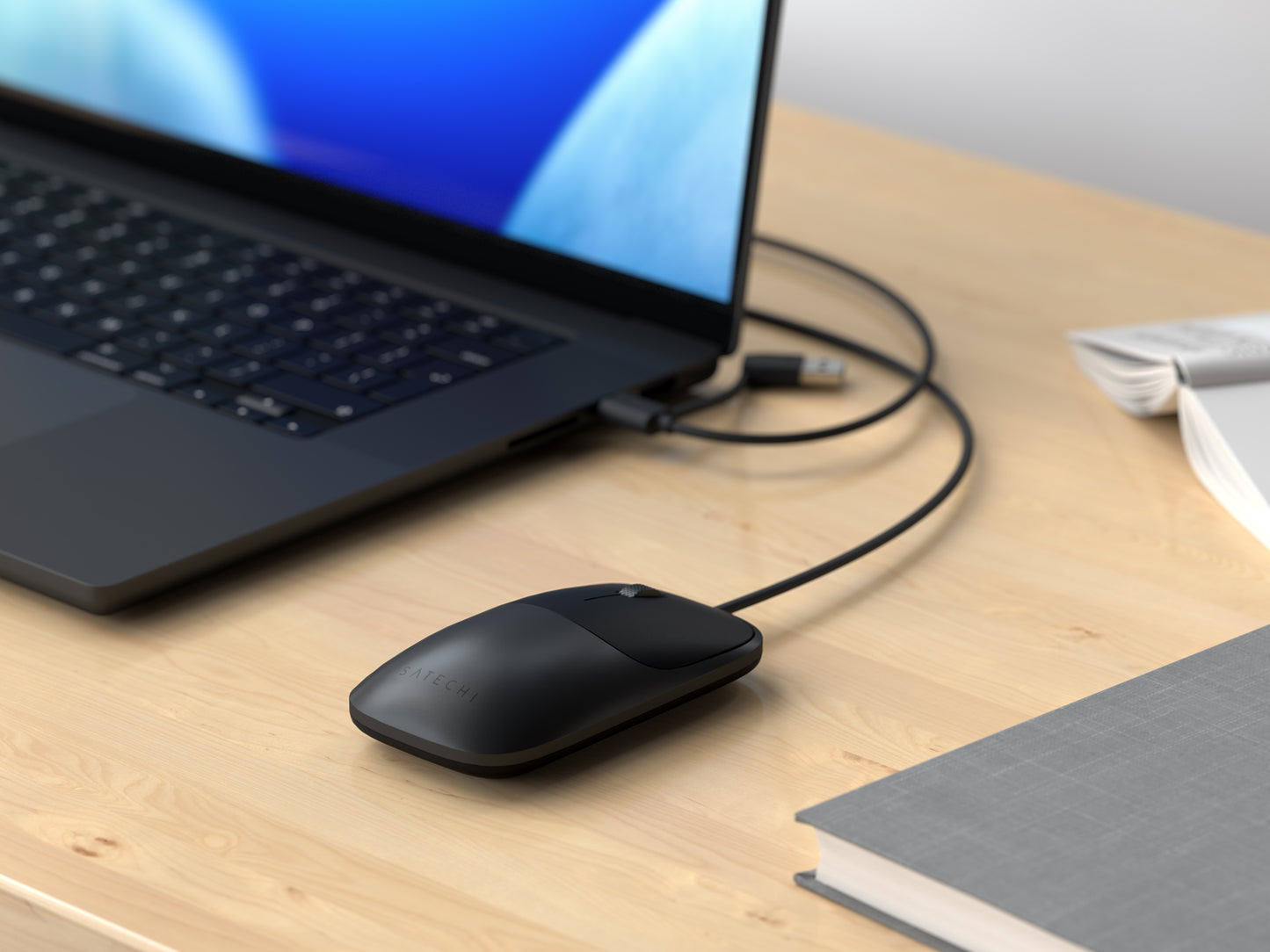 Satechi Slim LX Wired Mouse - Space Black