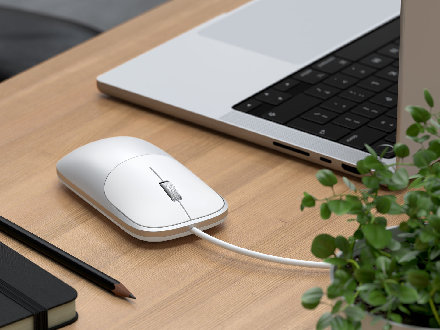 Satechi Slim LX Wired Mouse - Silver