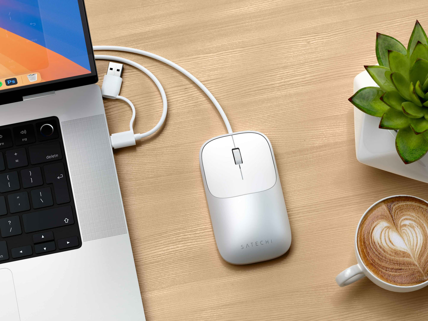 Satechi Slim LX Wired Mouse - Silver