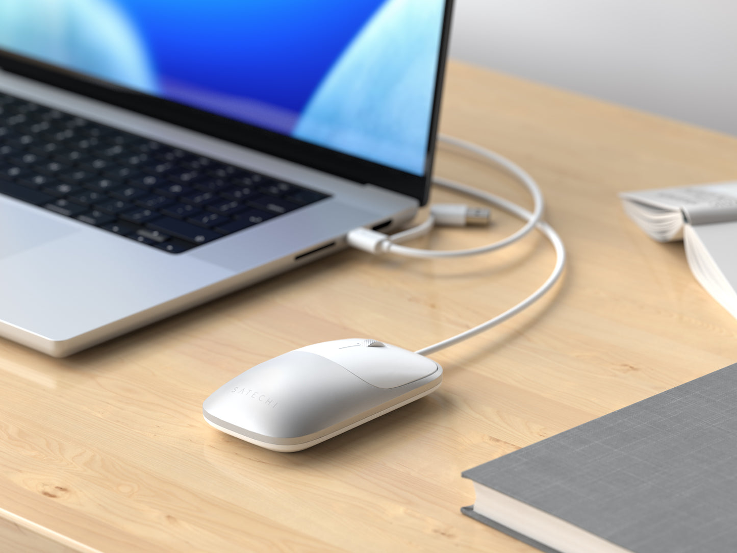 Satechi Slim LX Wired Mouse - Silver