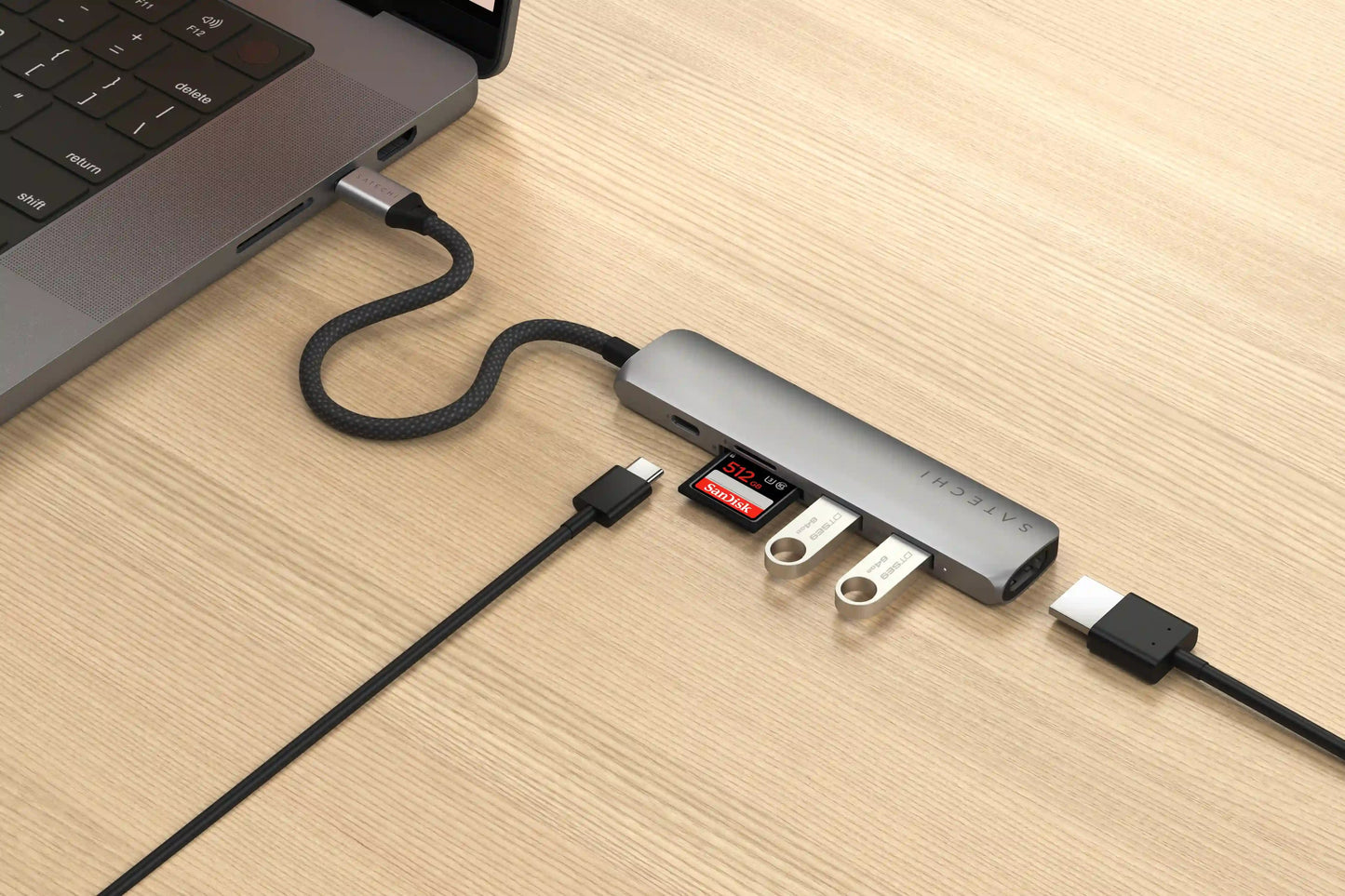 Satechi 6-in-1 USB-C Slim Multiport Adapter - Space Grey