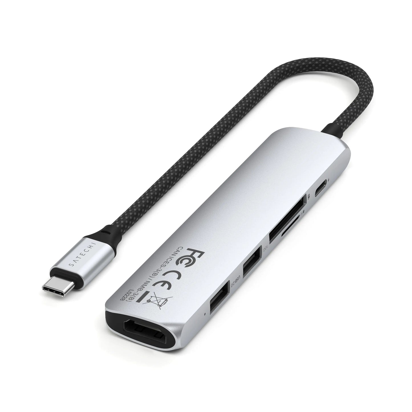 Satechi 6-in-1 USB-C Slim Multiport Adapter - Silver