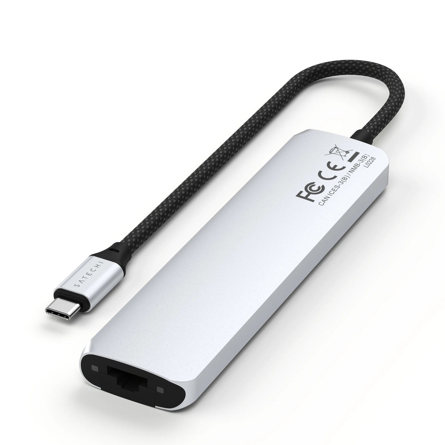 Satechi 7-in-1 USB-C Slim Multiport Adapter with Ethernet - Silver