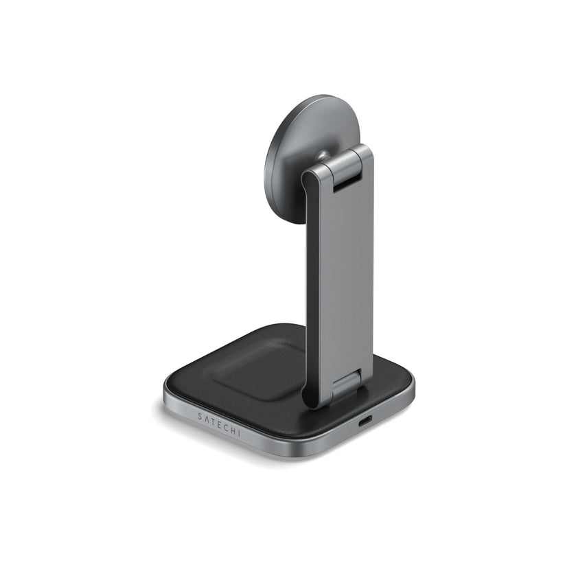 Satechi 2-in-1 Foldable Qi2 Wireless Charging Stand - Space Gray - iSTYLE.bg
