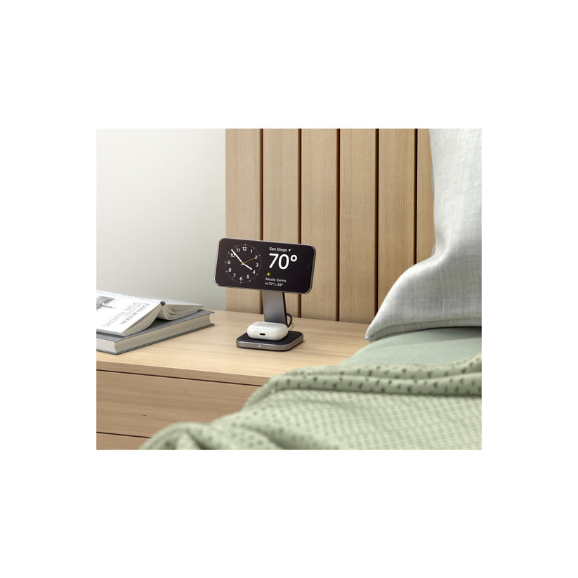 Satechi 2-in-1 Foldable Qi2 Wireless Charging Stand - Space Gray - iSTYLE.bg