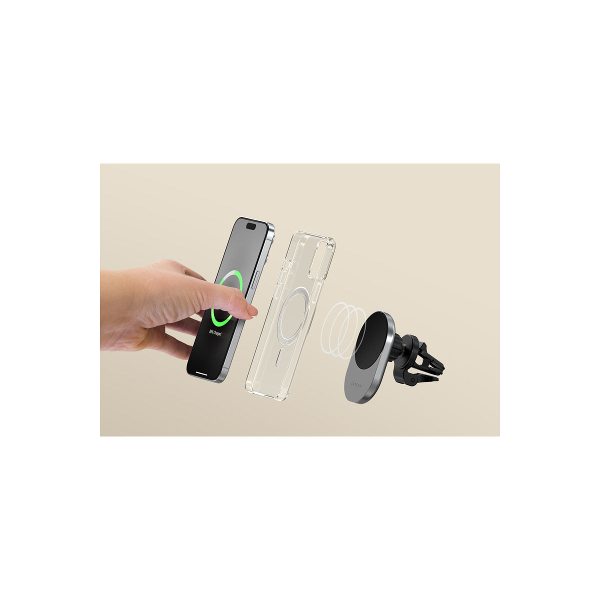 Satechi Qi2 Wireless Car Charger - Space Gray