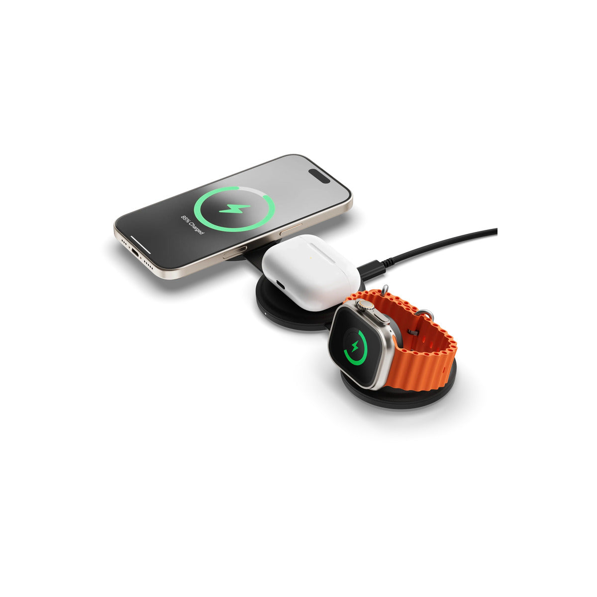 Satechi OntheGo 3-in-1 Wireless Charger - Black