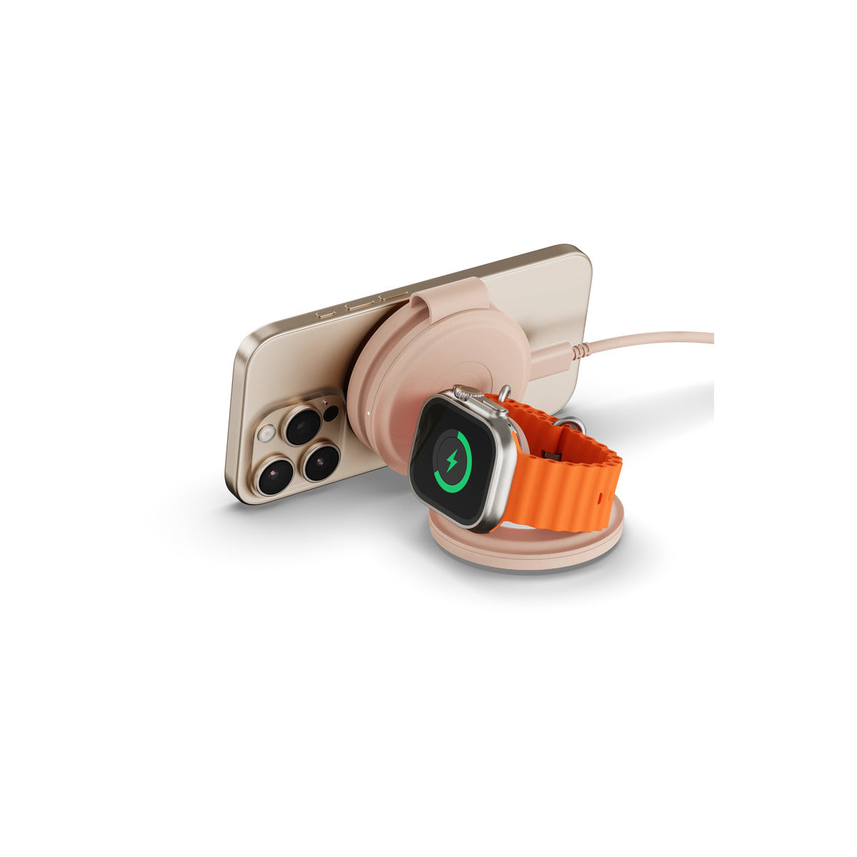 Satechi OntheGo 3-in-1 Wireless Charger - Desert Rose