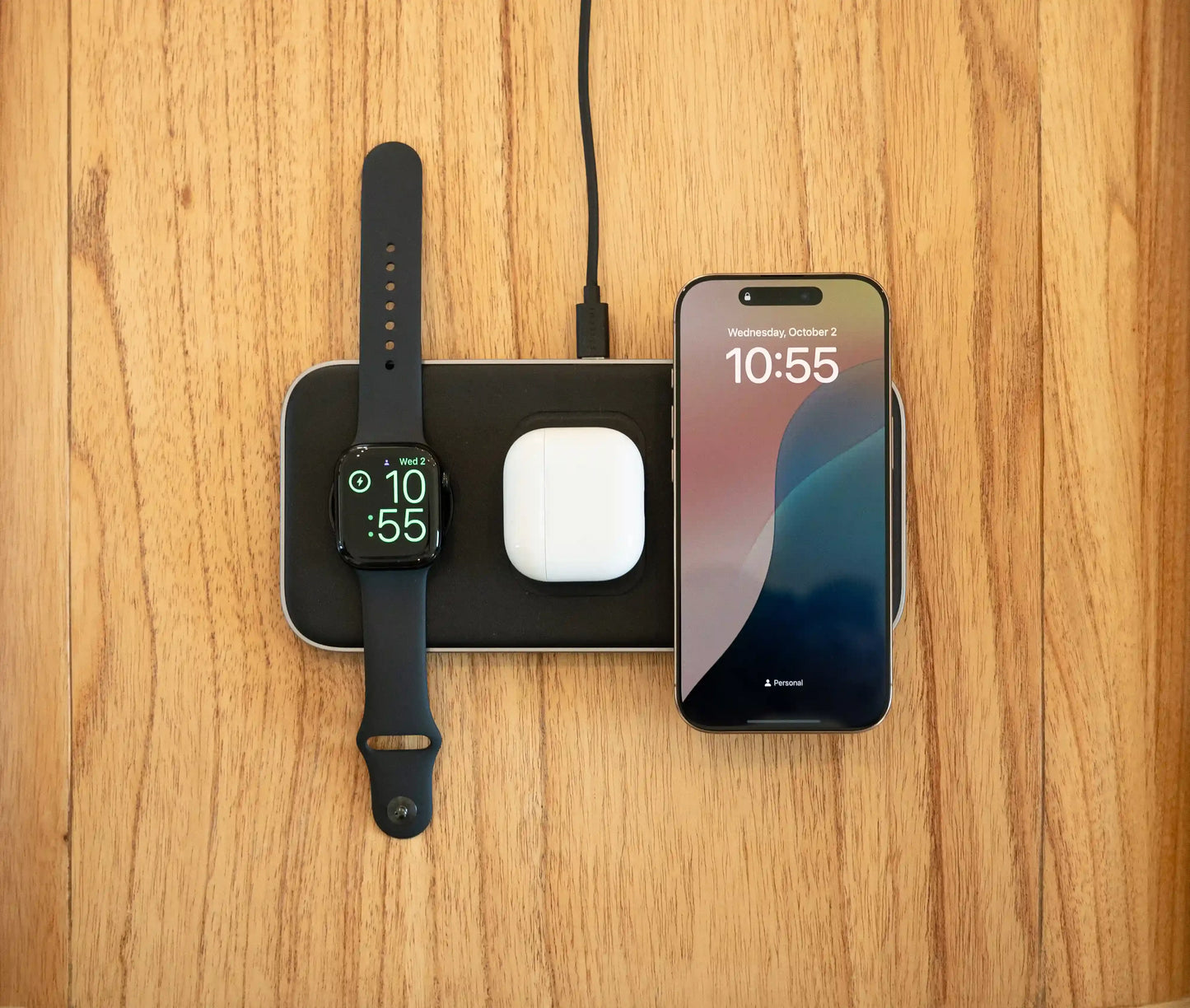 Satechi Qi2 Trio Wireless Charging Pad - with Type A,C,G plugs - Space gray