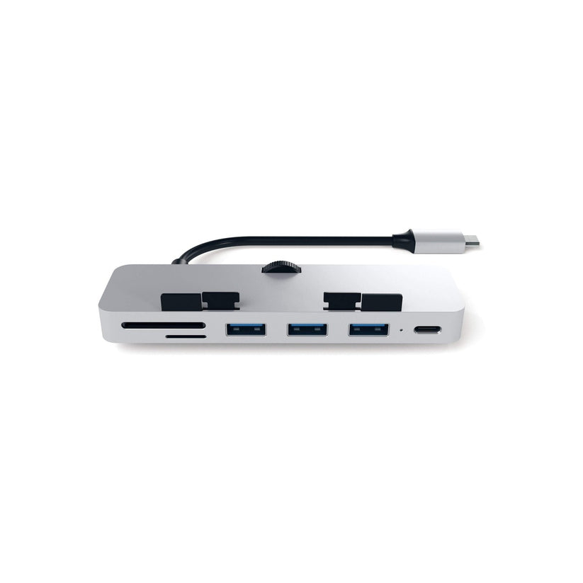 Satechi Aluminum Type-C CLAMP PRO Hub (3x USB 3.0,MicroSD) - Silver - iSTYLE.bg