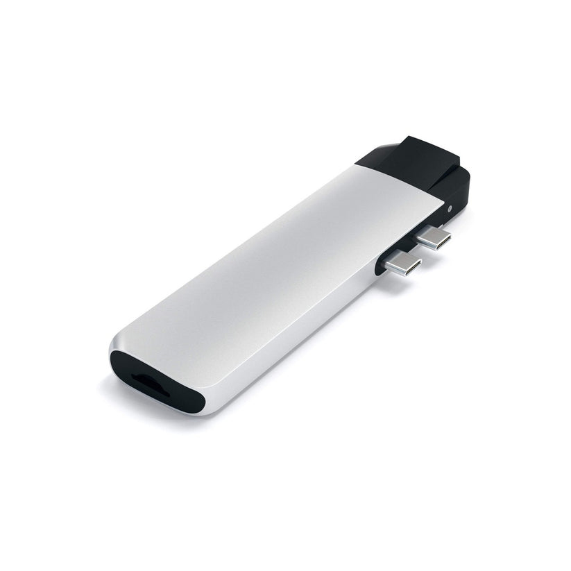 Satechi Aluminium Type-C PRO Hub (HDMI 4K,PassThroughCharging,1x USB3.0,1xSD,Ethernet) - Silver - iSTYLE.bg