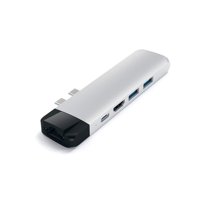Satechi Aluminium Type-C PRO Hub (HDMI 4K,PassThroughCharging,1x USB3.0,1xSD,Ethernet) - Silver - iSTYLE.bg