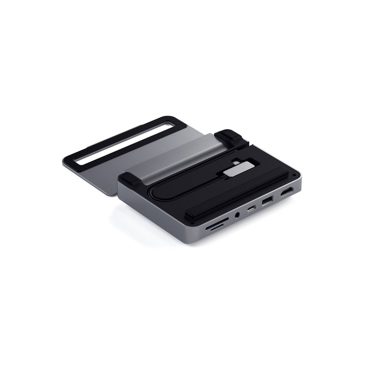 Satechi Aluminium Stand & Hub for iPad Pro (USB-C PD up to 60W,4K HDMI(60Hz),USB-A,SDcard, audio 3.5mm ) - Space Grey