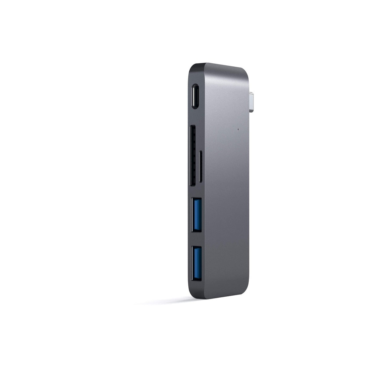 Satechi Aluminium Type-C Passthrough USB Hub (3x USB 3.0,MicroSD) - Space Grey - iSTYLE.bg