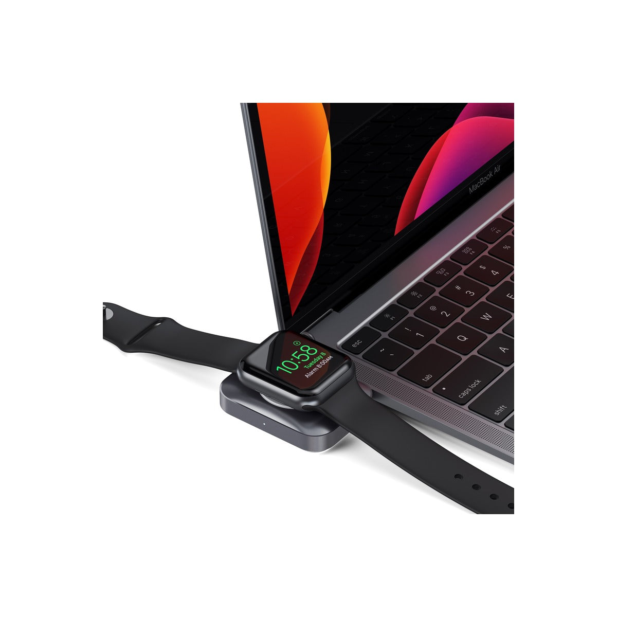 Satechi USB-C 2 in 1 Wireless charging dock for Apple watch and Airpods - Silver