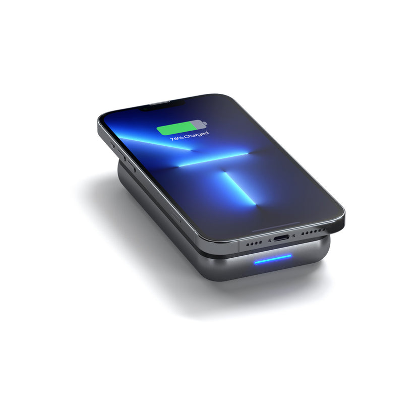 Satechi Duo Wireless Charger Power Bank Stand 10000 mAh Stand (Powerbank based for iPhone & Airpods) - Space Grey - iSTYLE.bg